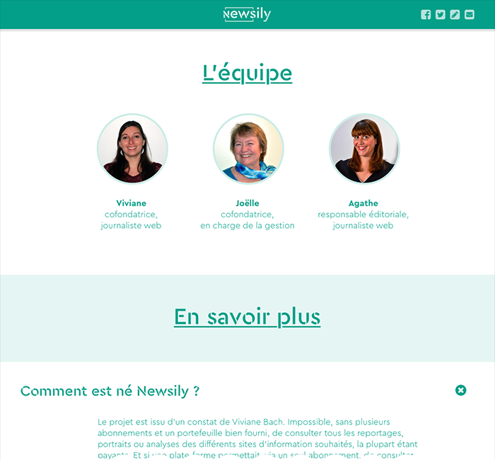 Site web vitrine de Newsily