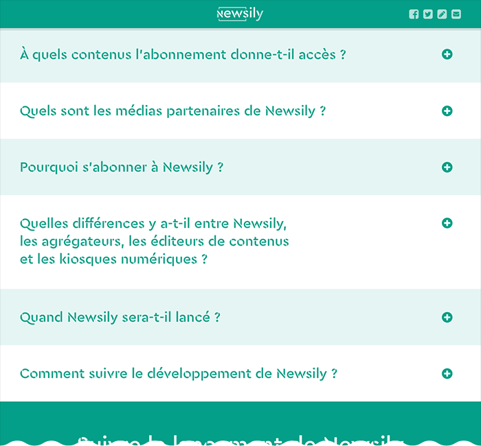 Site web vitrine de Newsily