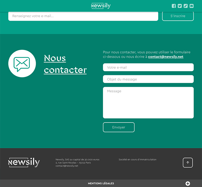 Site web vitrine de Newsily